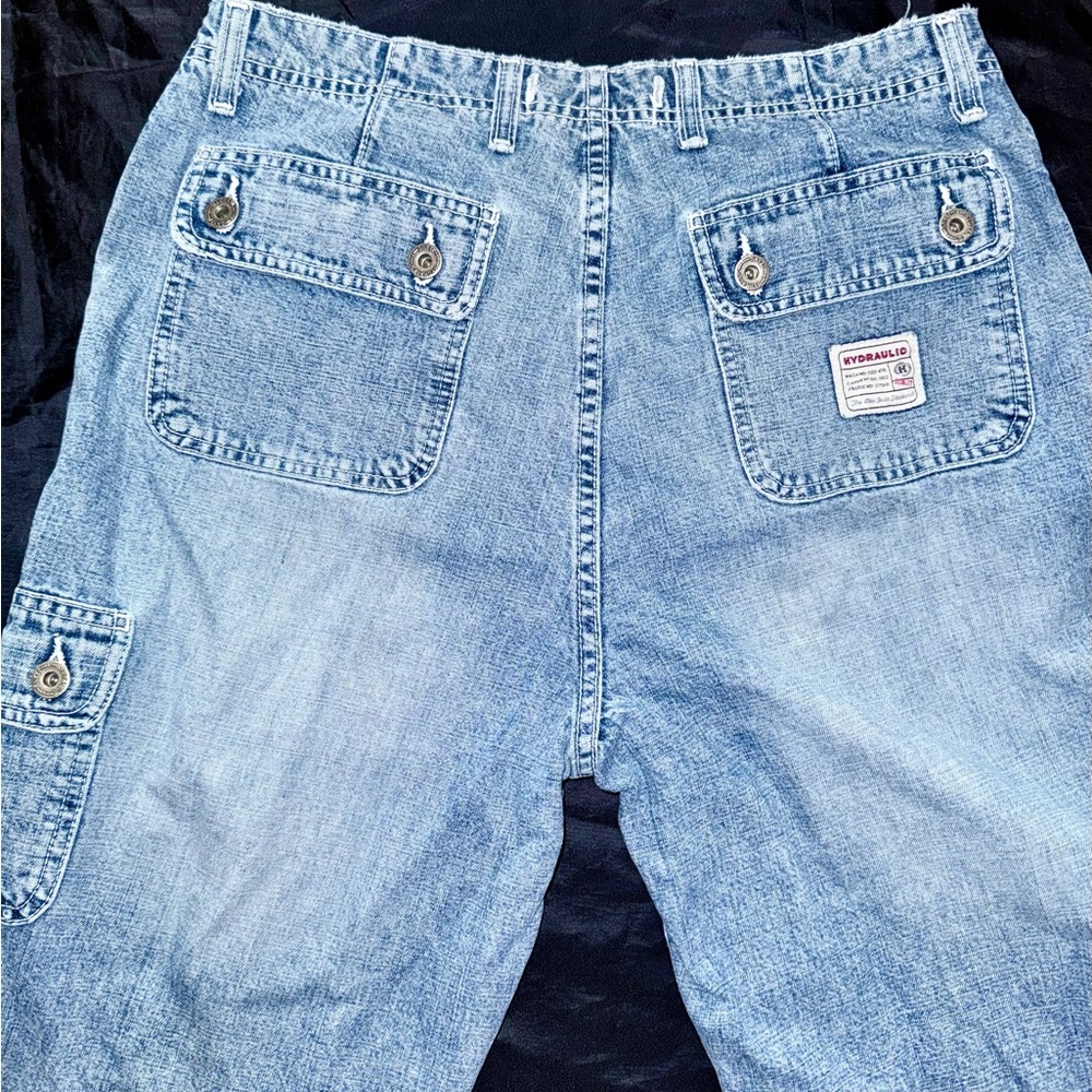 Hydraulic Y2K Cargo Jeans Size 11/12 Light Wash Bootcut Utility Denim